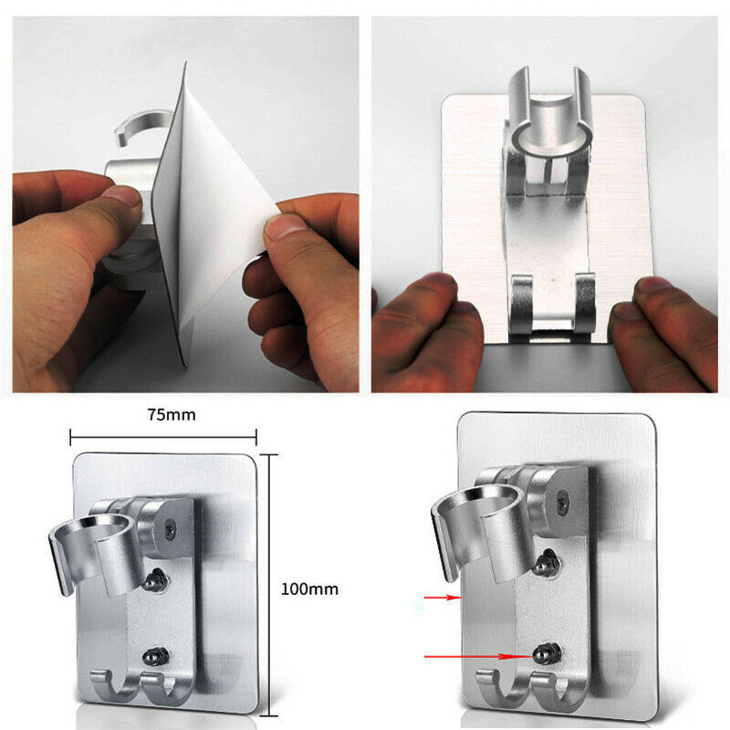 Wall Mounted Shower Head Stand Bracket Holder Adjustable Bathroom Shower Head-US