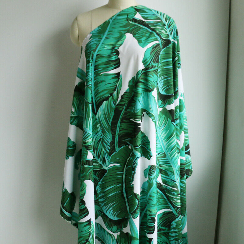 100x145cm Large Banana leaf Printing Fabric Sewing Dress Clothes Material DIY