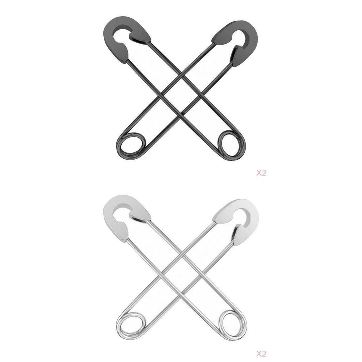 4pcs Fashion Punk Retro Style Safety Pin Earrings Dangle Ear Cuff 37.8mm