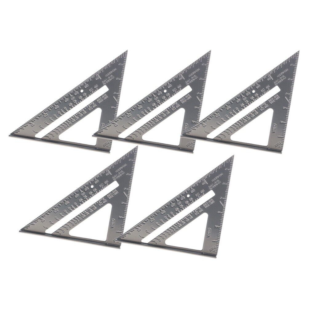 5x 7in Aluminum Alloy Triangle Ruler Carpenter Square Layout Measuring Tools