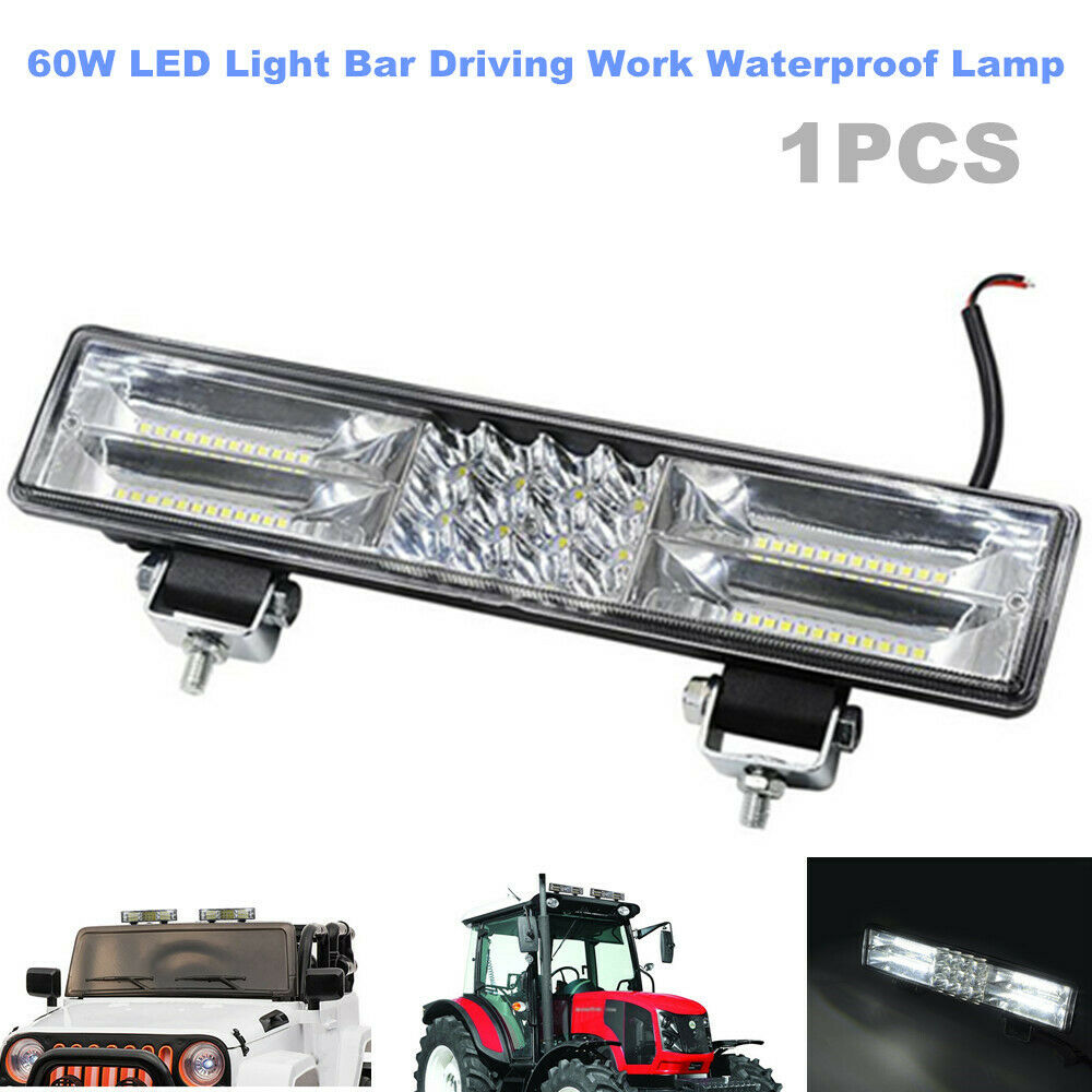 Roof Headlight 60W LED Light Bar Driving Fog Lamp For Jeep Truck UTV Waterproof