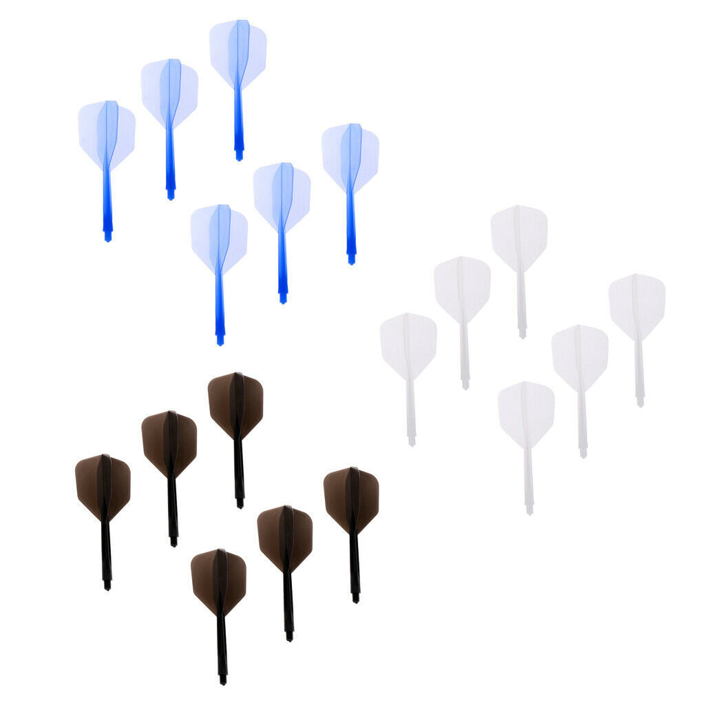 Transparent 2BA Thread Shafts Flights Black White Blue Mix