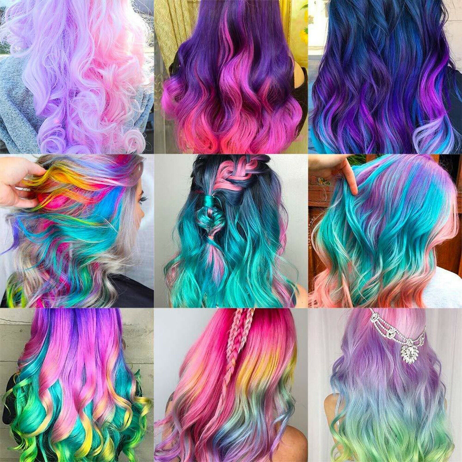 8-Color Hair Dye Chalks Teens Hair Coloring Powder Women Kit Glitter Gift