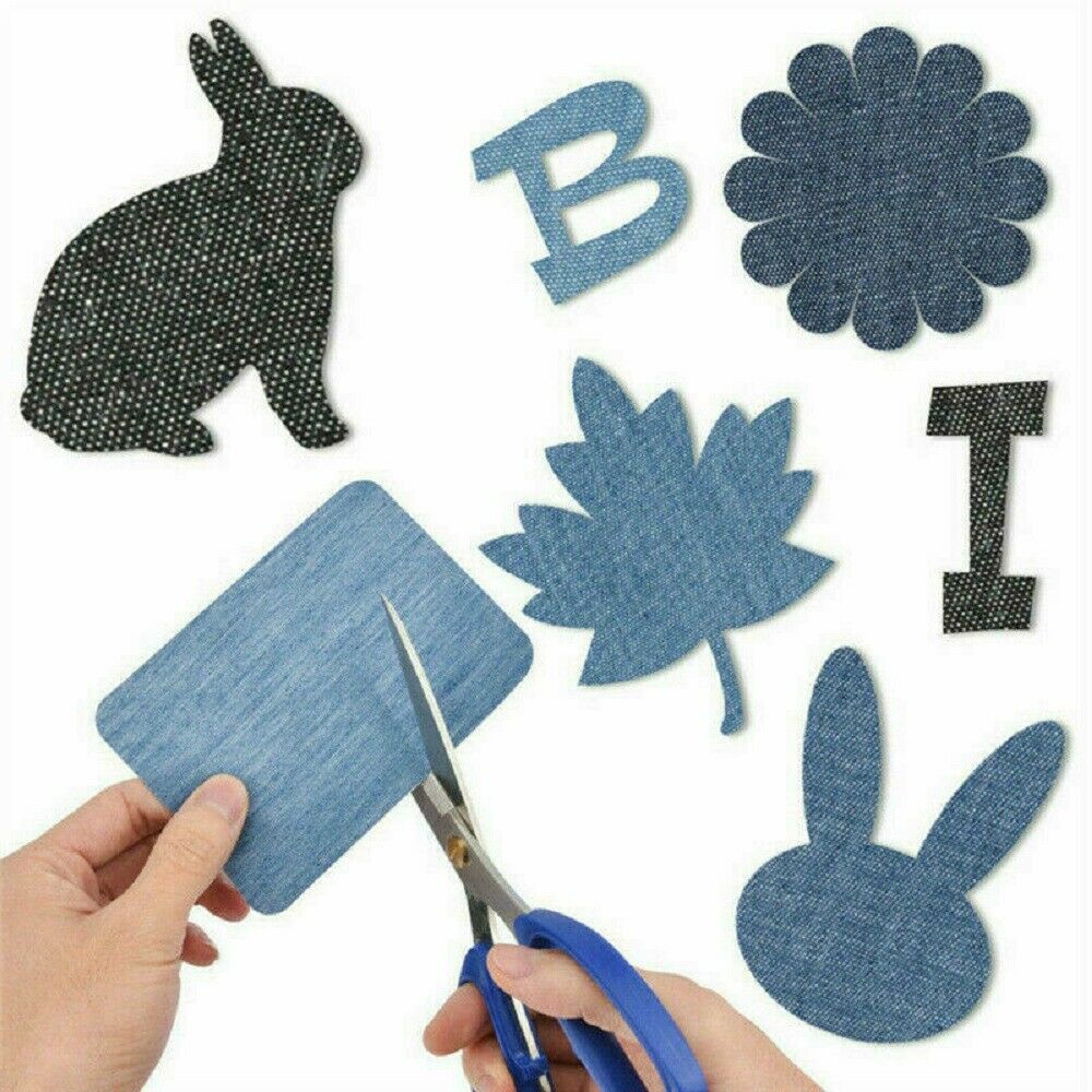 20pcs Assorted Iron On Denim Fabric Mending Patches Repair Kits For Denim Jeans