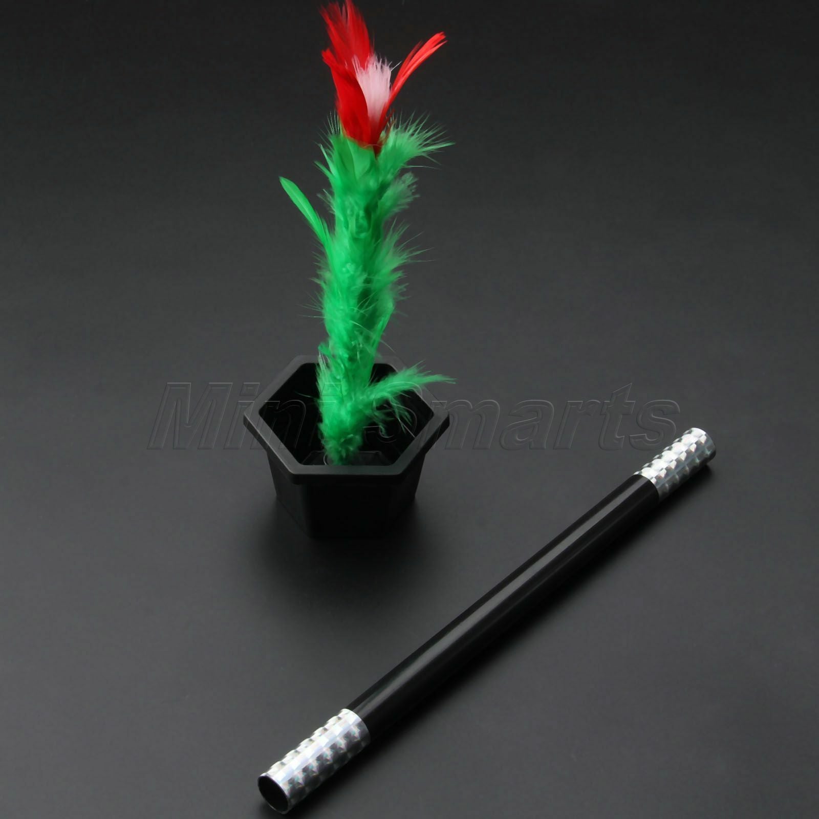 Plastic& Feather Magic Wand To Flower Stick Magic Trick Kid Child Show Prop Toys