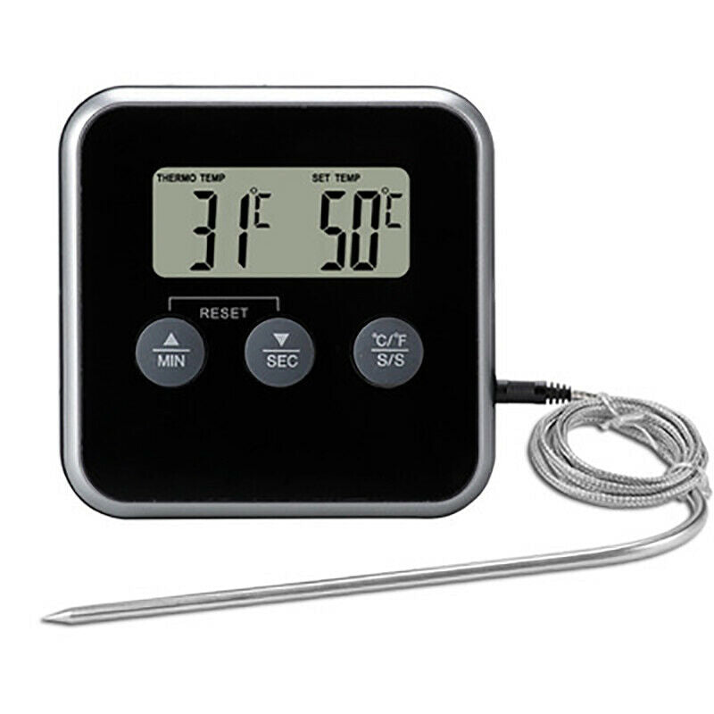 Food Cooking Digital Probe Timer Thermometer Kitchen BBQ  Thermometer ToolBDAU