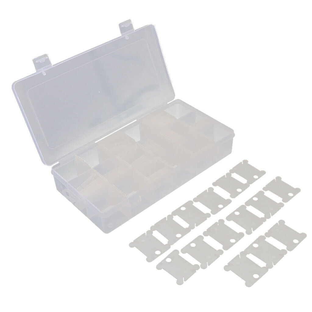 100 Pieces Spool Floss Bobbins With Plastic Box For Cross Stitch Embroidery,