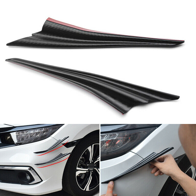 4PCS Front Bumper Side Lip Splitters Black Spoiler Winglet Blade Decoration Spat