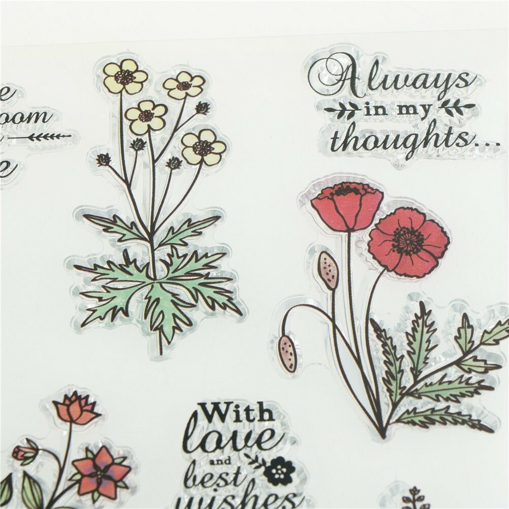 Transparent Clear Silicone Stamp flower Pattern for DIY Scrapbook Card Ma.l8
