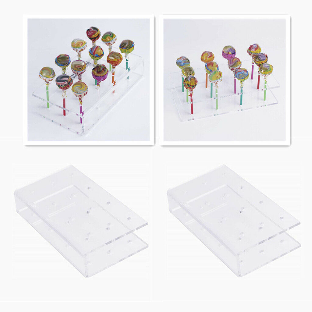 12 Holes Acrylic Transparent Lollipop Stand Rack for Anniversaries Party 4mm