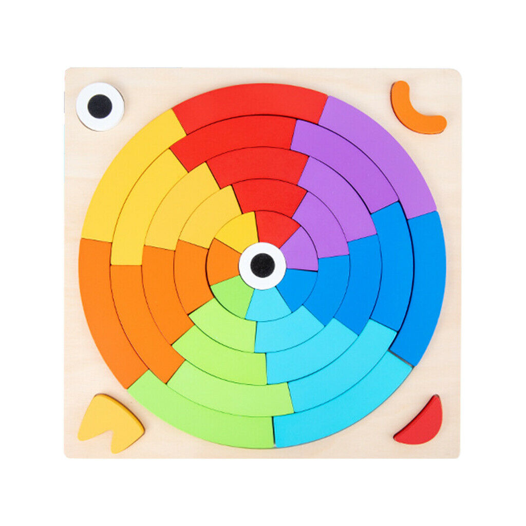 Building Blocks Wooden Rainbow Jigsaw Stacking Development Game for Toddlers