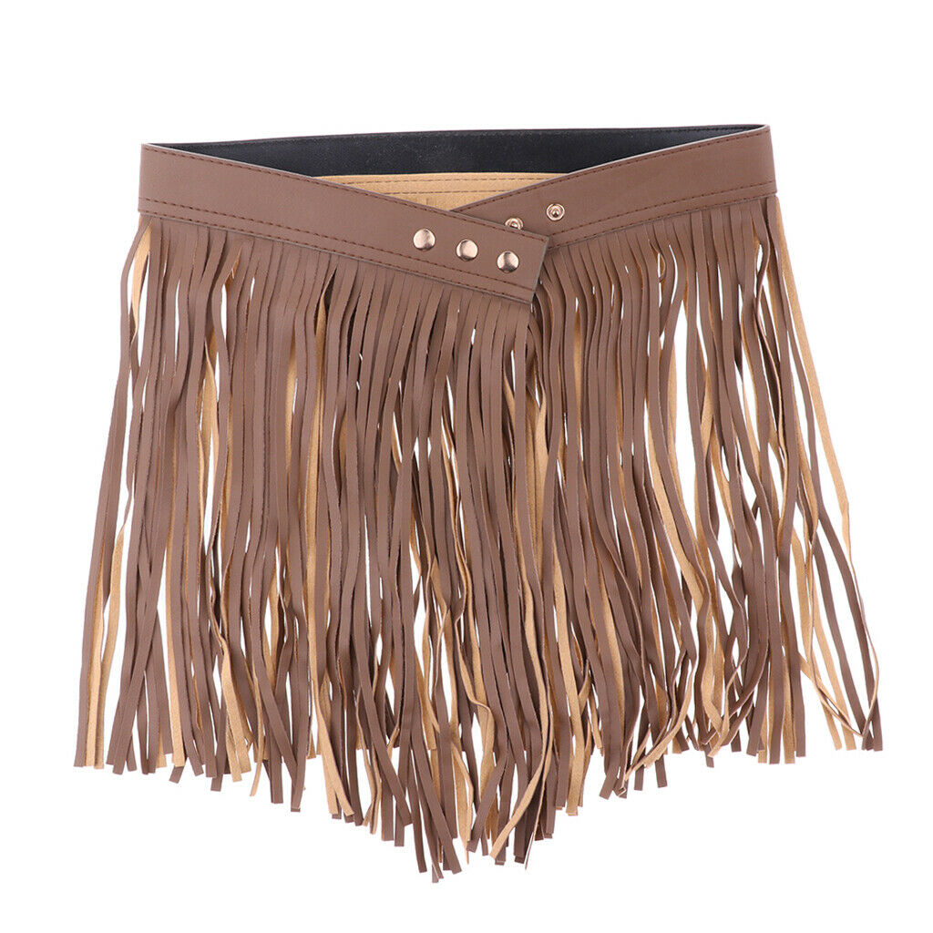 Fashion Women Tassel Skirt for Casual Dressing,Dance,Tavel,Party 35CM Brown