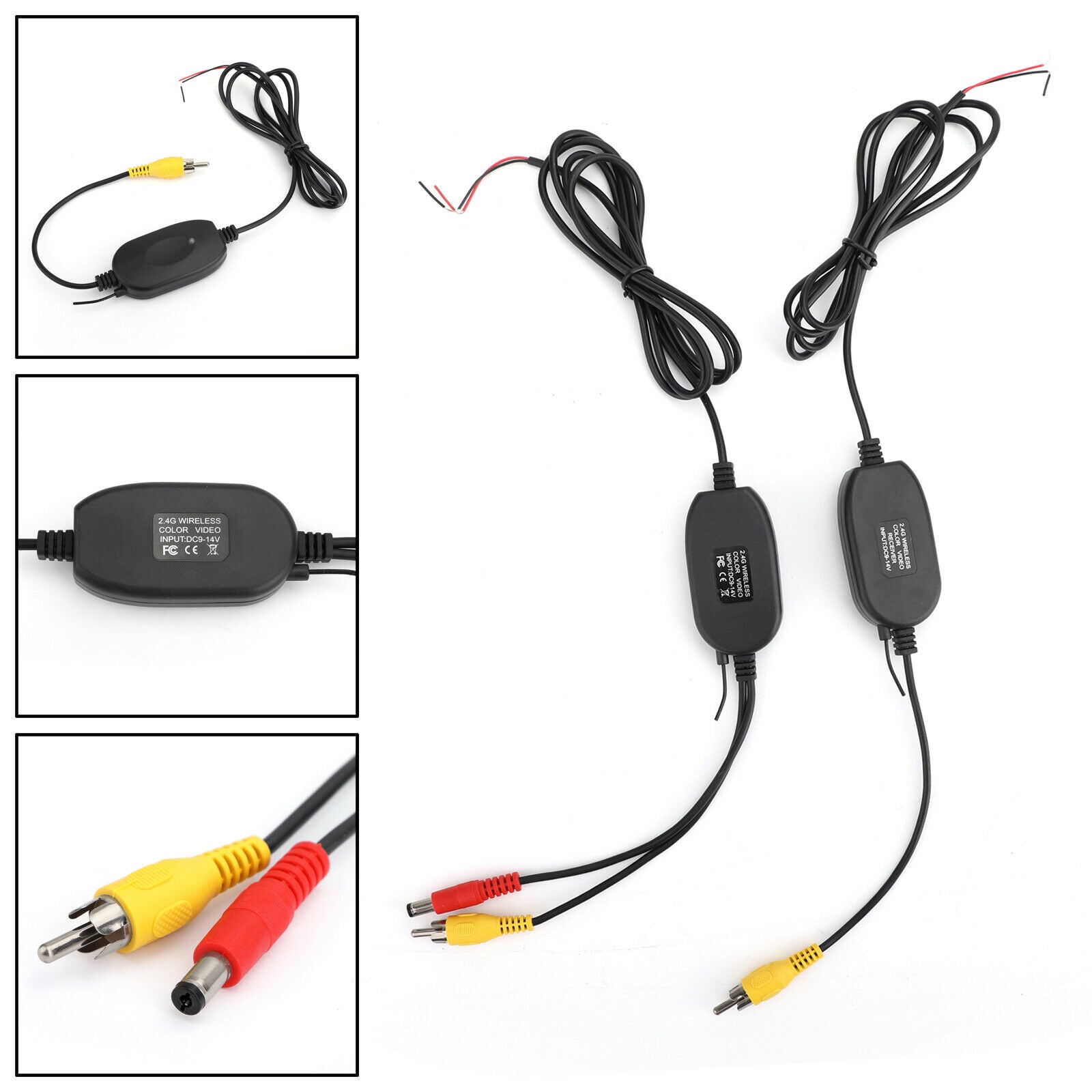 2.4GHz Wireless Video Transmitter and Receiver For Vehicle Backup/Front Camera U