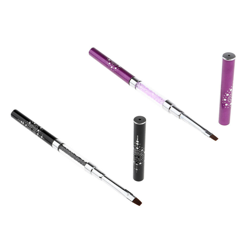 Dual Sides Nail Brush UV Gel Polish Drawing Liner Painting Pen Purple Shank