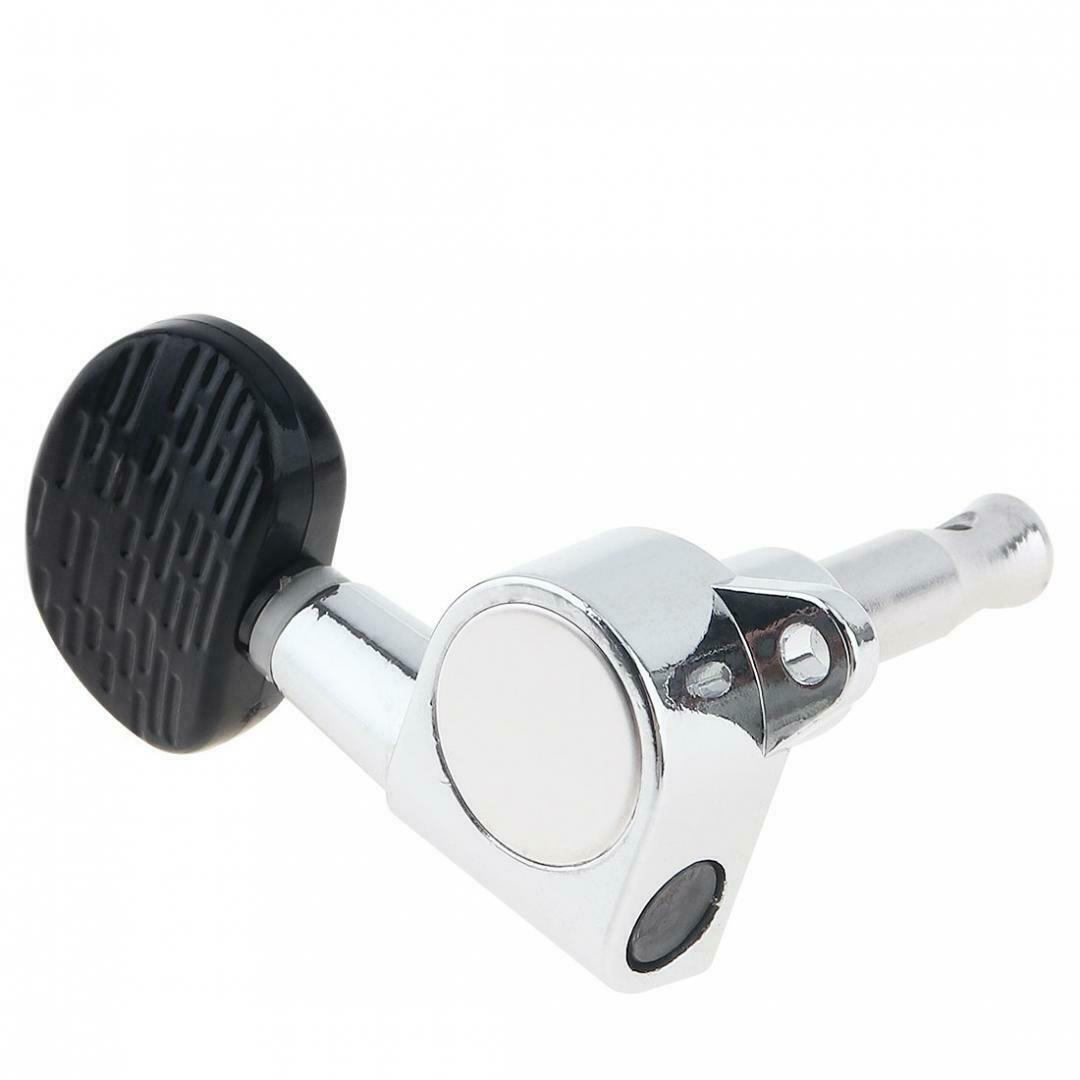 6pcs Acoustic Guitar Tuning Pegs Black Wood Grain Semicircle Heads Tuners 40 41