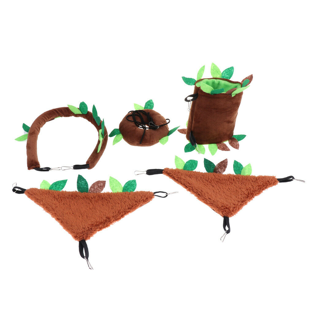 5 pcs Small Animals Hamster Bird Hammock Swing Tunnel Cage Hanging Toys