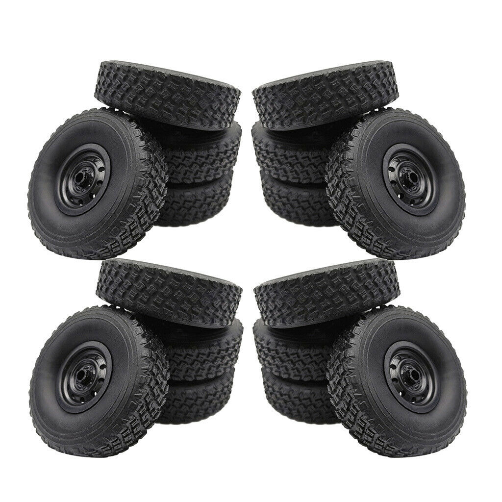 16x RC Tire Black for WPL B14 B14K B24K C14 C24 C24K B36 B36K Spare Parts