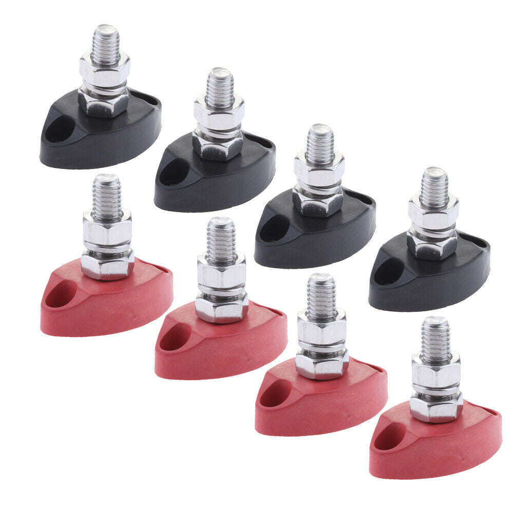 8x Junction Block Power Post Stainless Steel Insulated Terminal Stud 6mm