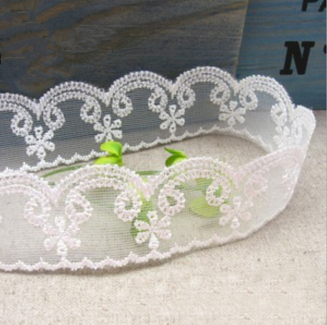 6 Yards Net embroidery Lace Trim Wedding dress Ribbon decoration Sewing Craft