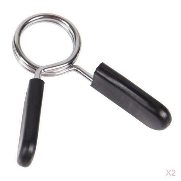 2x Barbells Spring Clips Sturdy Bar Clamps Olympic Collar Adjuster Hardware