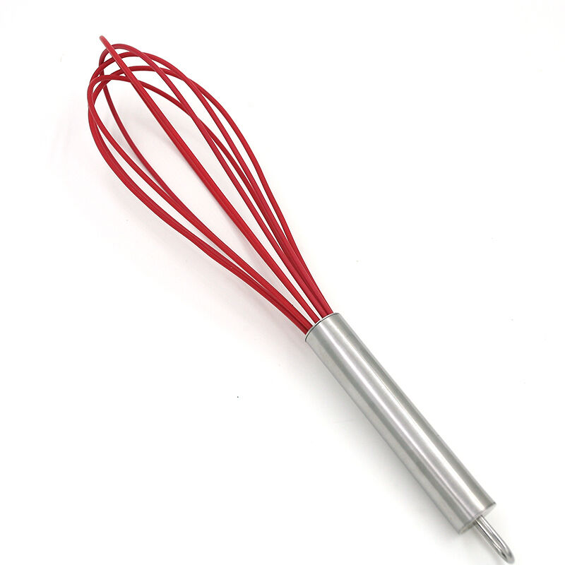 Good Handle Whisk silicone Kitchen Mixer Balloon Wire Egg Beater Tool  J7 RDD
