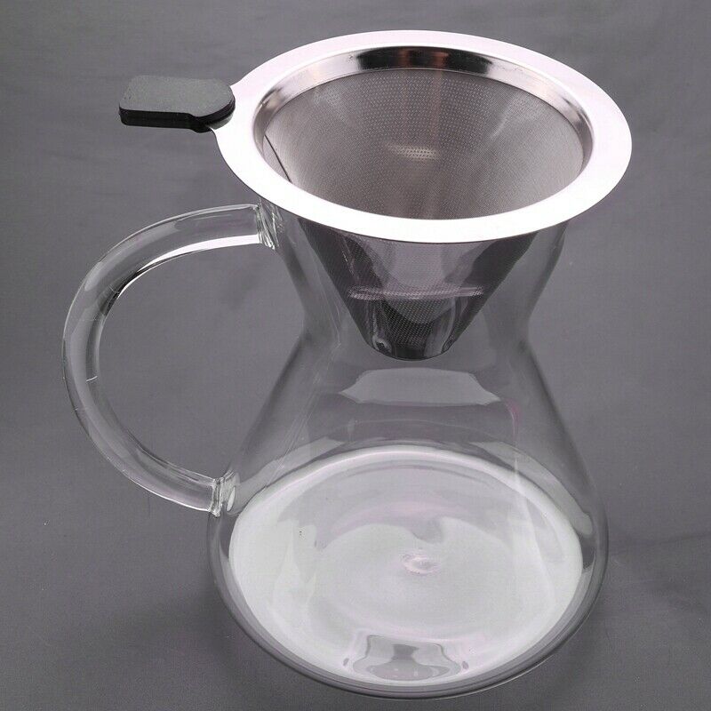 400Ml Pour Over Coffee Maker Drip Thicken Glass Container Hand Percolators StaD5