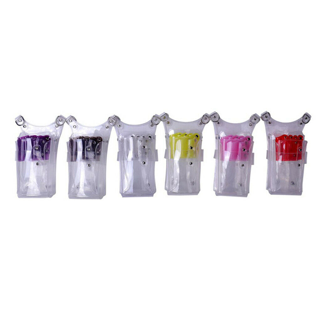 6 Spaces Clear Professional Barber Scissors Bag Stylist Shears Pouch Case