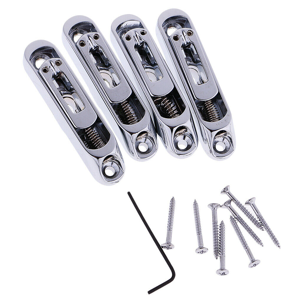 1 Set Zinc Alloy 4 Strings Bridge Individual String Bridge for Electric Bass