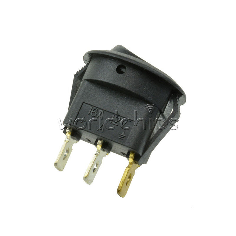 100Pcs 12V LED Blue Dot Light Car Auto Boat Round Rocker ON-OFF Toggle Switch