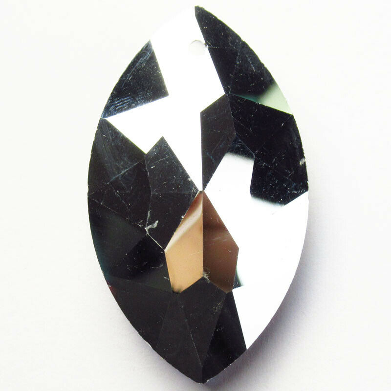 2Pcs 48x28x15mm Faceted Rainbow Titanium Crystal Olivary Pendant Bead A-214SJ