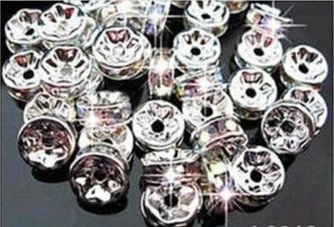 8MM 600PCS  For Rhinestones Rondelle Spacer Beads  Crystal Grade  AA+