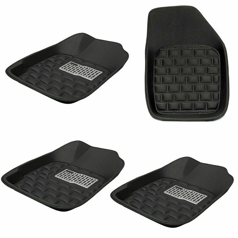 Black Safe Skidproof Waterproof Car Floor Mat for 5 Seats Left Hand Drive Car
