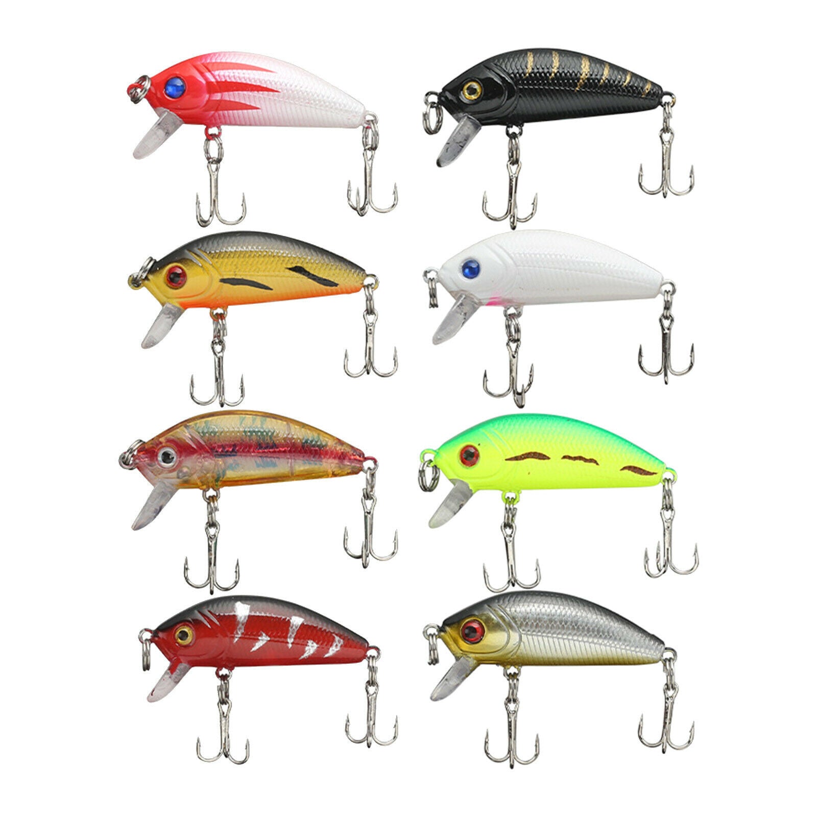 8x Fishing Lures Surface Tackle Topwater Lure Poppers Swimbait for Bass Pikes