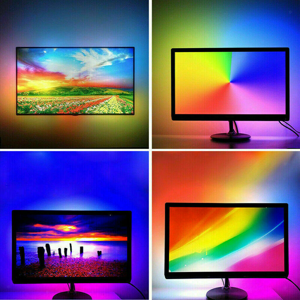 DIY RGB 5050 LED Strip Lights for Room Bedroom TV Desk Home Decoration 4m