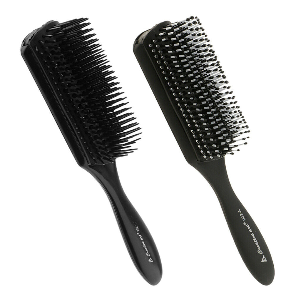 Black Salon Adjustable Anti-Static Hairdressing Hair Styling Comb Brush Tool -
