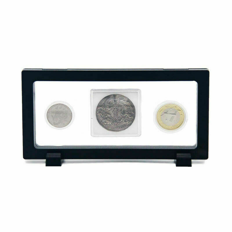 1x Coin Jewelry Floating Display Holder Storage Case Stand Collection Container