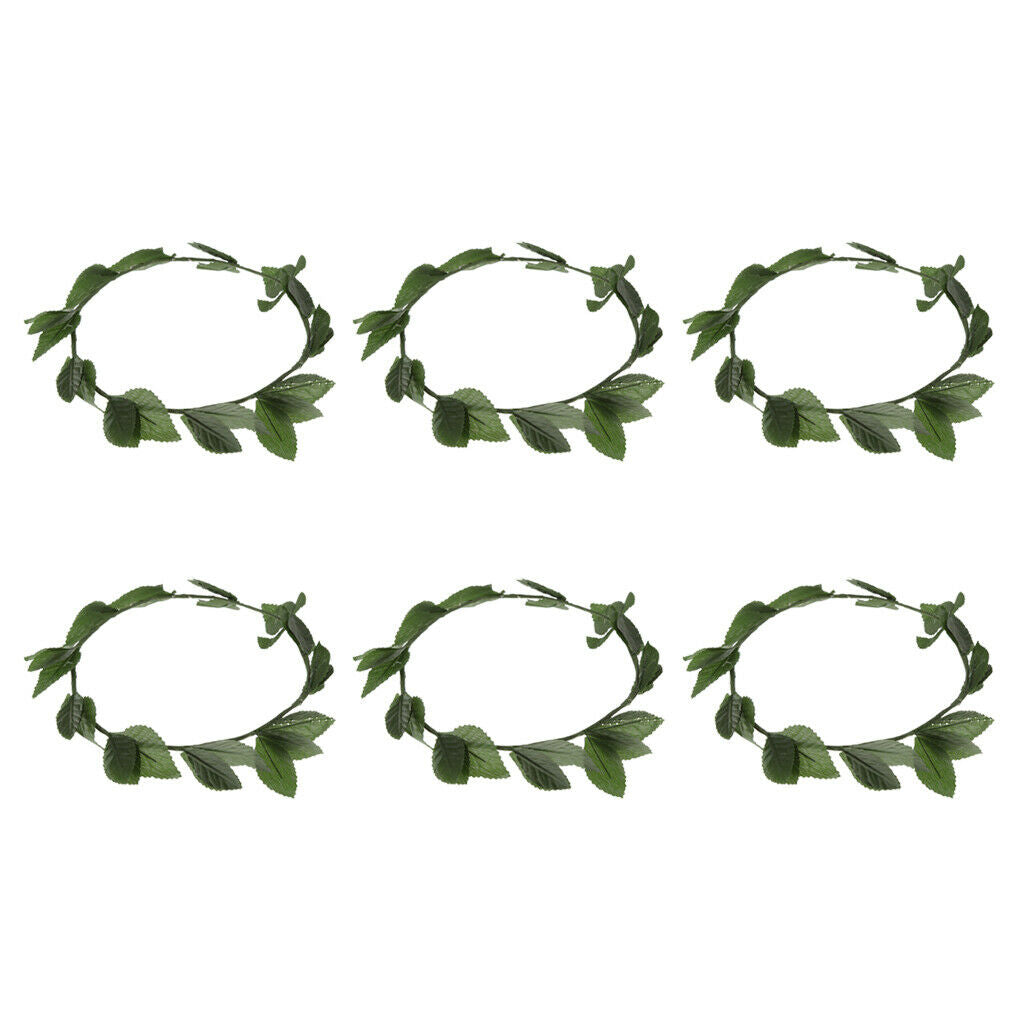 6pcs Lot Women Ladies Roman Greek Goddess Green Leaf Laurel Caesar Wreath