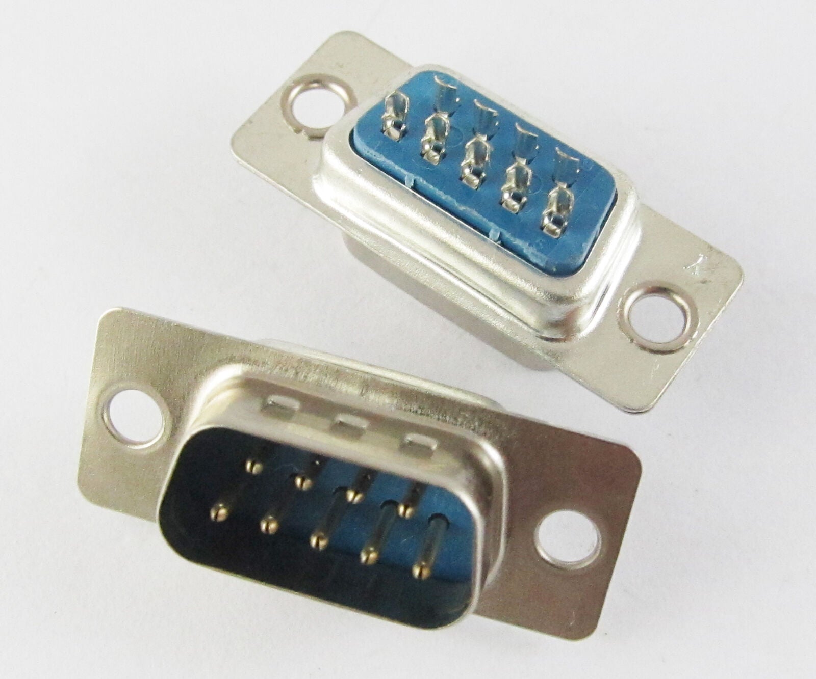 10pcs 2 Rows DB9 D-Sub 9pin Male Chassis Solder Serial Port Connector for PC Use