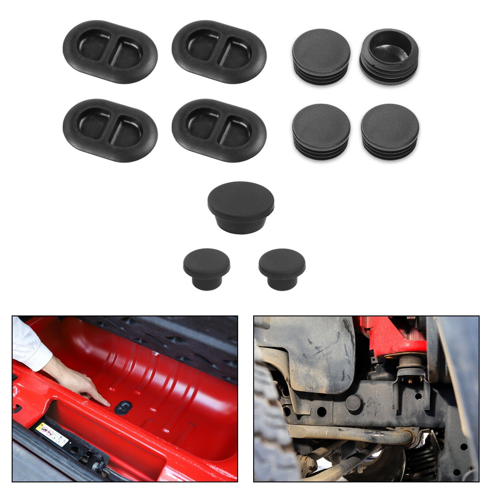 11pcs Small Rubber Floor Drain Plugs Pan Body Plug For Wrangler JK 07-17 CN