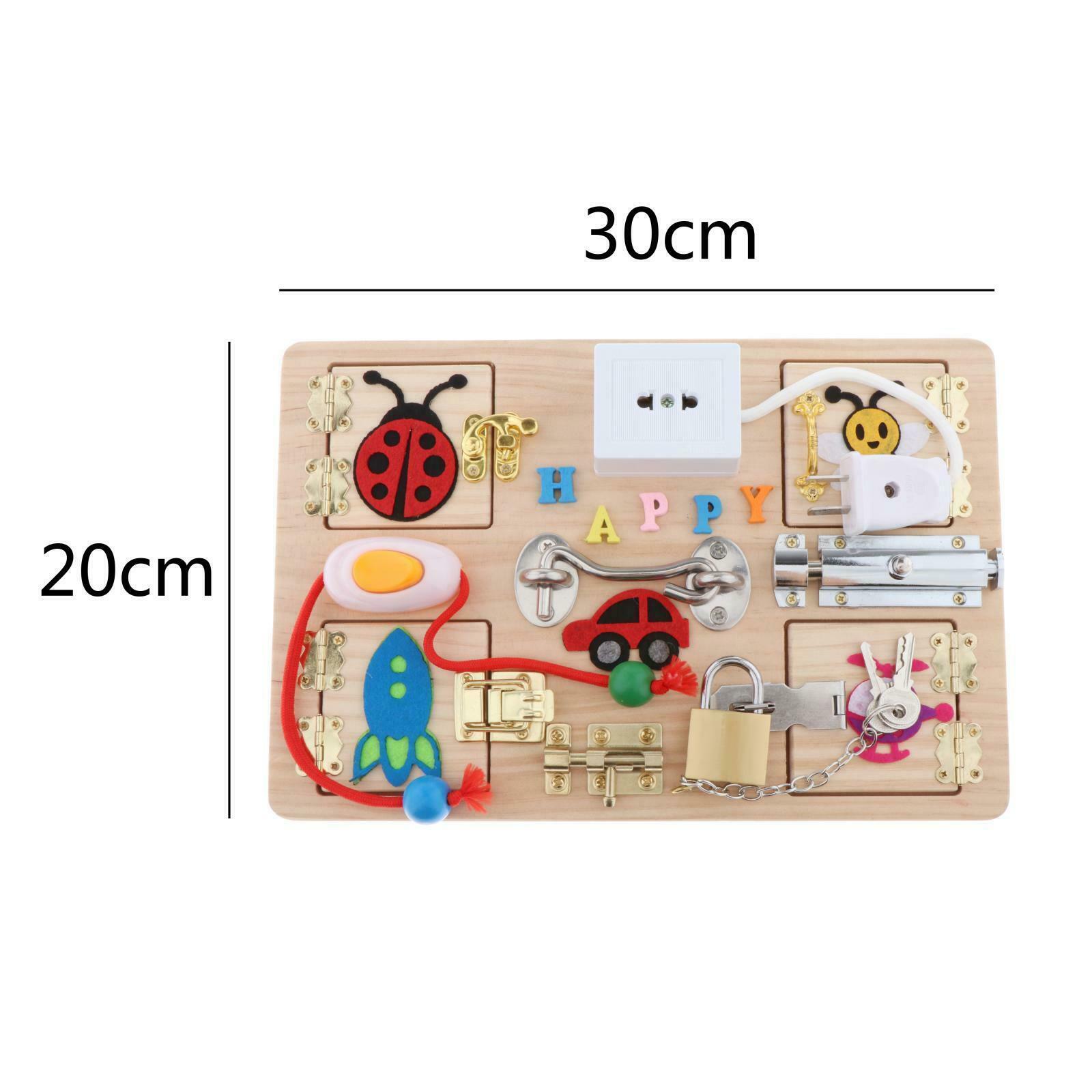 Wood Busy Board Lock and Keys Skills Early Educational Toys for Toddlers