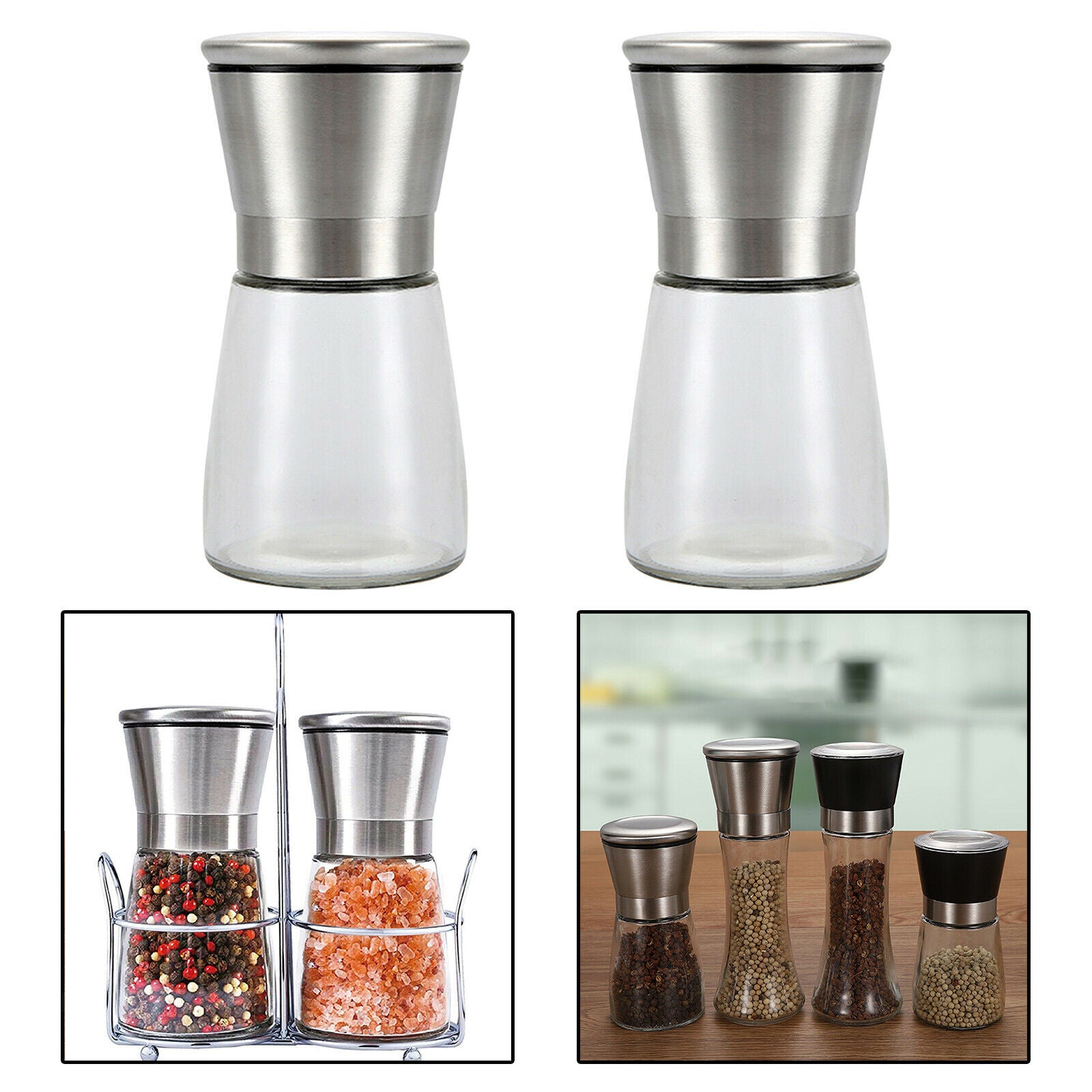 Manual Adjustable Salt and Pepper Grinder Coarse Mill Kitchen Tool Short