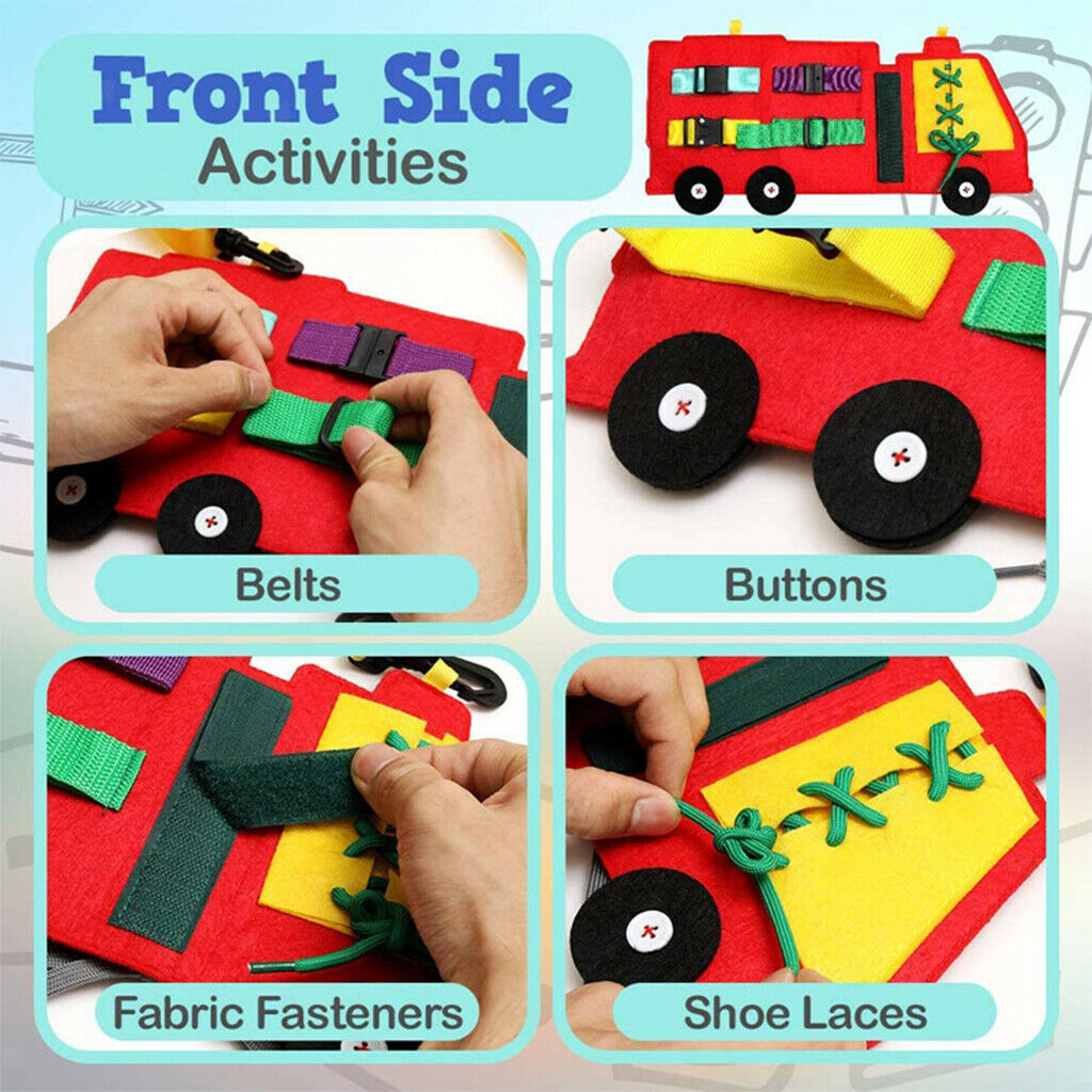 Fire Fighting Truck Busy Board Basic Skills Board Travel Toys for Toddlers
