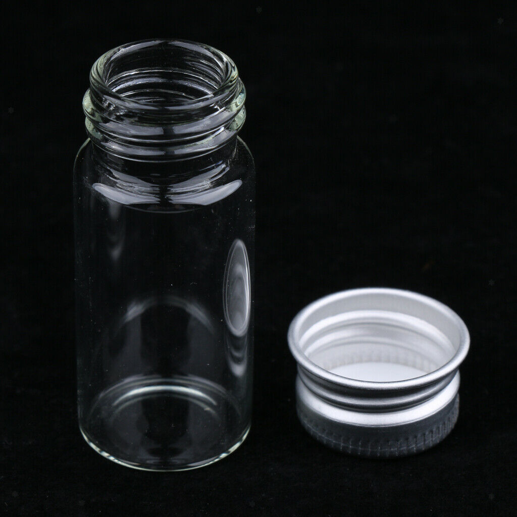 2X 20X Empty Refillable Cosmetic Container Bottle Round Glass Jar Cannings 10ml