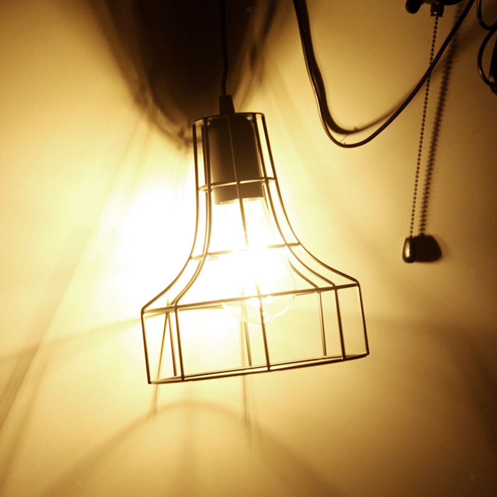 Single Head Solar Pendant LED Light Garden Hanging Shed Lamp Indoor Outdoor