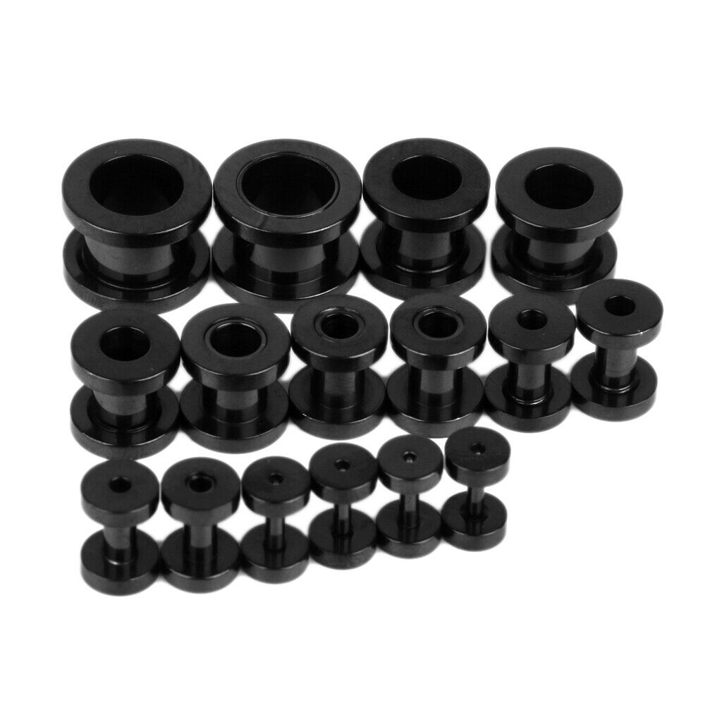 16PCS Stainless Steel   Tunnels Ear Connects to Expander Stretcher Drilling