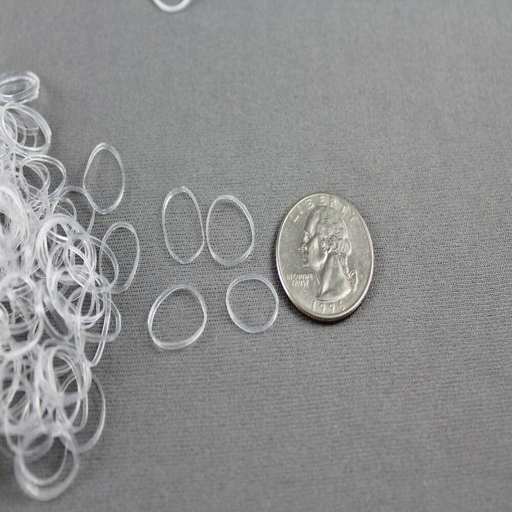 500pcs Transparent Clear Ponytail Elastic Rubber Band Hair Ties Ropes Rings