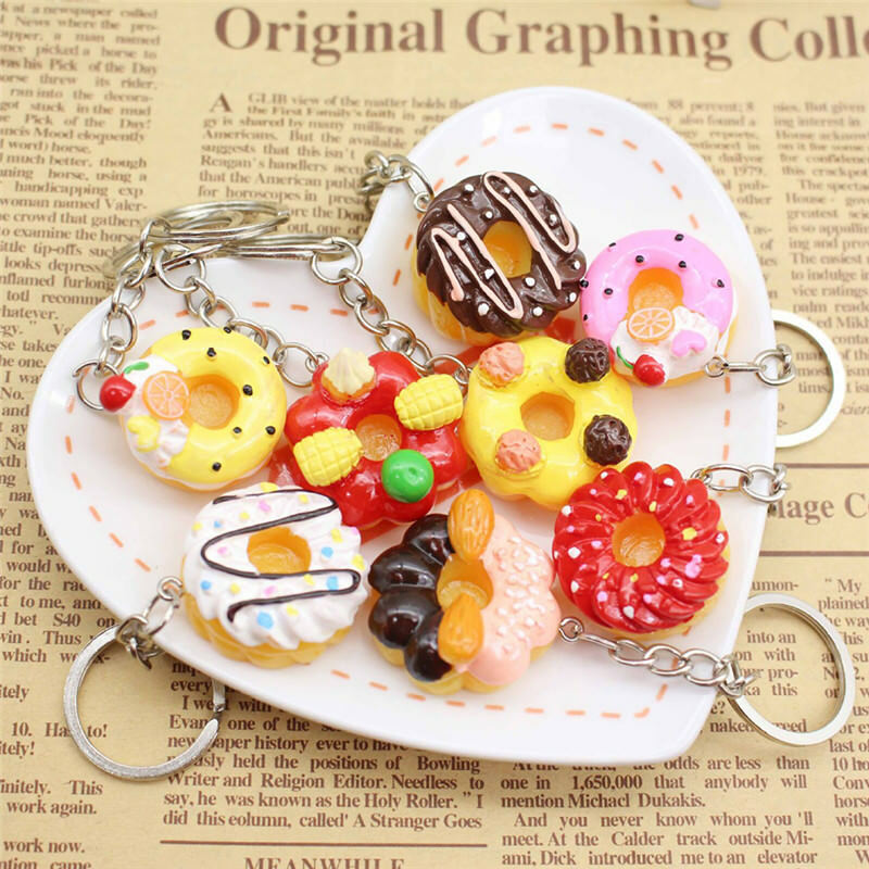 Sweet Cake Keychain Pendant Bread Food Keyring Gift  Bag Purse Key Chain .l8