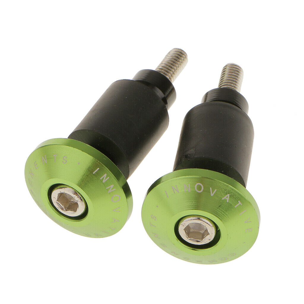 7/8" CNC Motorcycle Streetbike Handlebar Cap Hand Grips Bar Ends Plugs Green