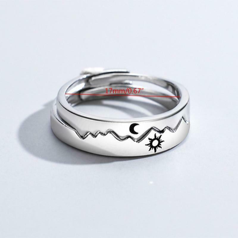 Couple Rings for Women Men Adjustable Couple Matching Promise Wedding Ring