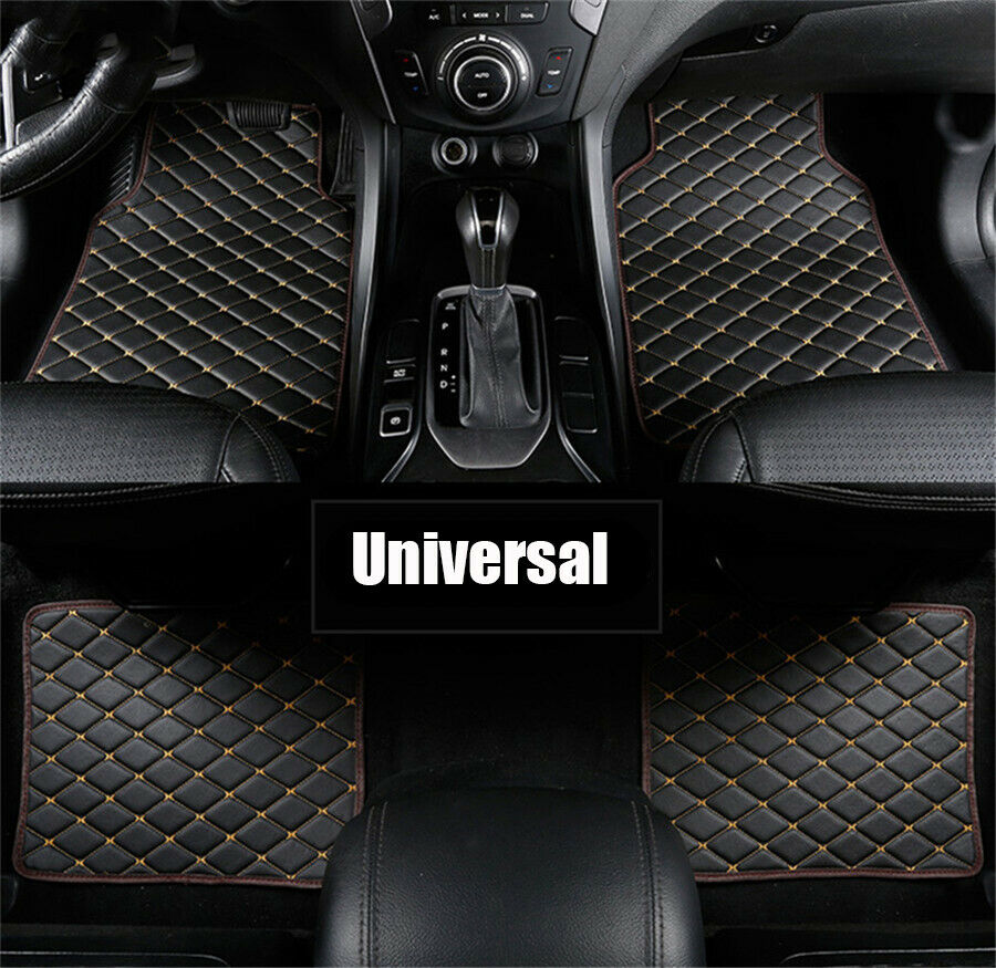 4x Black PU Leather Car Floor Mats For RHD/LHD BMW 3 5 7 Series F20 E90 F30 E60